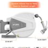 Ayleid Retractable Garden Hose Reel,1/2 in x 100 ft Wall Mounted Hose Reel, with 9- Function Sprayer Nozzle, Any Length Lock/Slow Return System/Wall Mounted/180°Swivel Bracket (Grey)