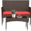Patio Furniture Set 4 Pieces Outdoor Rattan Chair Wicker Sofa Garden Conversation Bistro Sets for Yard (Brown)