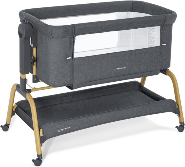 ae08bfe0809d415fb05fa7f603216dd4 Rocking Bassinet Bedside Sleeper, Adjustable Height, Portable with Wheels, Includes Comfy Mattress, for Newborns
