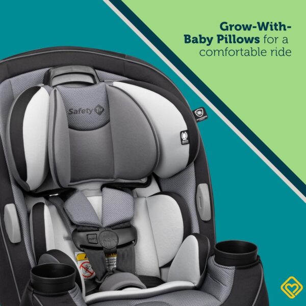 Grow and Go All-in-One Slim Convertible Car Seat, Rear Facing, 5-40 lbs, Forward Facing (30–65 lbs), High Back Booster Seat 40-100 pounds, Aqua Pop