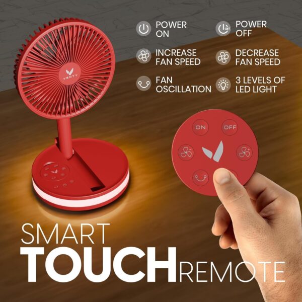 ae9d43f90f064b509fe067418766b56e VENTY Portable Fan – Wireless Battery Operated Fan – 4 Speeds – LED Lighting – Carry Case & Remote Control – Cruise Travel – Outdoor Travel RV Power Bank With USB-C Port (Black with Case)