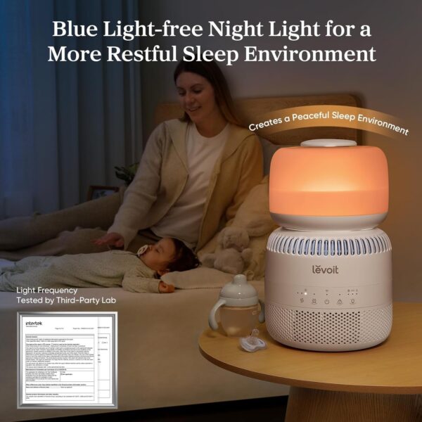 Humidifiers for Bedroom Baby, Sprout Evaporative with Dual Filters for Air & Water, Separate Sensor, Adjustable No Blue Nightlight, Auto Dry, Smart Control & Alexa, Auto Mode, 3.8L Tank for 36H