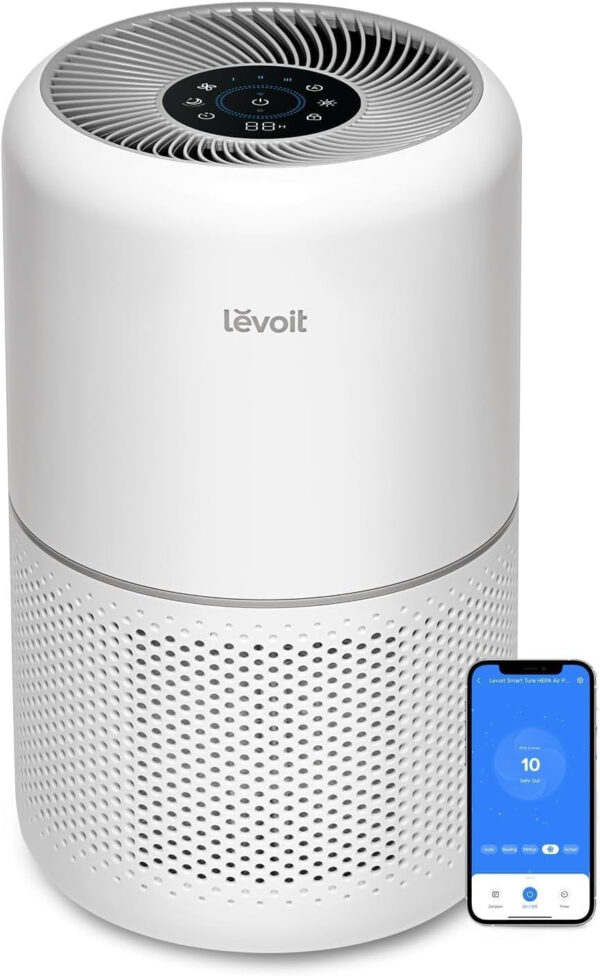 Air Purifier for Home Allergies Pets Hair in Bedroom & Standing Fan for Bedroom, 82ft CirculAir 120° Oscillating Fan