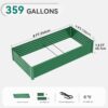 8x4x2ft 2pcs Large Raised Garden Bed Kit, Galvanized Metal Planter Box with Gloves, Ground Nails & Safety Rubber, Outdoor Above Ground Planters for Plants Vegetables Flowers, Green
