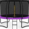 JUMPZYLLA Trampoline 8FT 10FT 12FT 14FT 15FT 16FT Trampoline with Enclosure – Recreational Trampolines with Ladder and AntiRust Coating, ASTM Approval Outdoor Trampoline for Kids