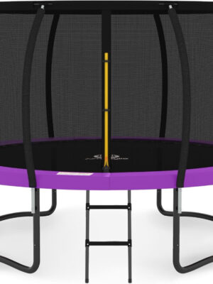 JUMPZYLLA Trampoline 8FT 10FT 12FT 14FT 15FT 16FT Trampoline with Enclosure – Recreational Trampolines with Ladder and AntiRust Coating, ASTM Approval Outdoor Trampoline for Kids