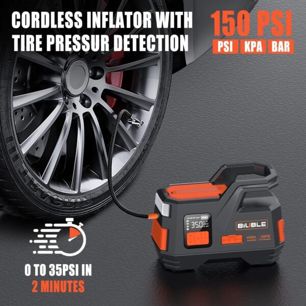af8d9902b3cf451191f6b0d739720f24 Car Jump Starter with Air Compressor, 4500A Peak 26800mAh 12V Auto with 150PSI Tire Inflator(up to All Gas or 10.0L Diesel Engine)