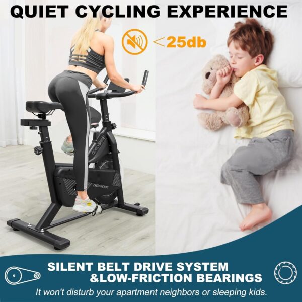 b0256367d5e24adea946056a9ea8e2d5 Exercise Bike, Stationary Bike Indoor Cycling Bike for Home Cardio Gym 300lbs Weight Capacity, Workout Bike with Heavy Flywheel, Seat Cushion, LCD Monitor, Optoelectronic Heart Rate,Silent Belt Drive
