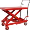 500LBS Hydraulic Lift Table Cart, 30′′ Lifting Height., Double Scissor Lift Table with 4 Wheels and Non-Slip Pad, Hydraulic Scissor Lift Table for Material Handling and Transportation