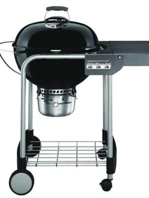 22 in. Performer Charcoal Grill in Black with Built-In Thermometer and Storage Rack