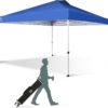 CROWN SHADES 10×10 Pop Up Canopy – Beach Tent with One Push Setup – Easy Outdoor Sun Shade for Events, Parties, Camping – Gazebo with STO-N-Go Cover Bag, Silver Coated Top, White