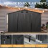 Aoxun 5×2.7 FT Outdoor Metal Storage Shed – Durable Water-Resistant Galvanized Steel, Sloping Roof Design, Lockable Door – Ideal for Tool Storage on Lawn, Patio & Backyard (Black)