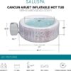 Bestway SaluSpa Fiji AirJet Large Round 2 to 4 Person Inflatable Hot Tub Portable Outdoor Spa with 120 AirJets and EnergySense Cover, Grey