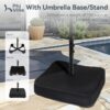 15ft Patio Umbrella Double-Sided Outdoor Market Extra Large Umbrella with Crank, Umbrella Base Included (Dark Red)
