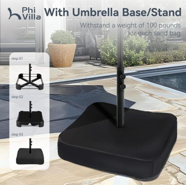 b17ffb29ca9440109ceb36e876edd048 15ft Patio Umbrella Double-Sided Outdoor Market Extra Large Umbrella with Crank, Umbrella Base Included (Dark Red)