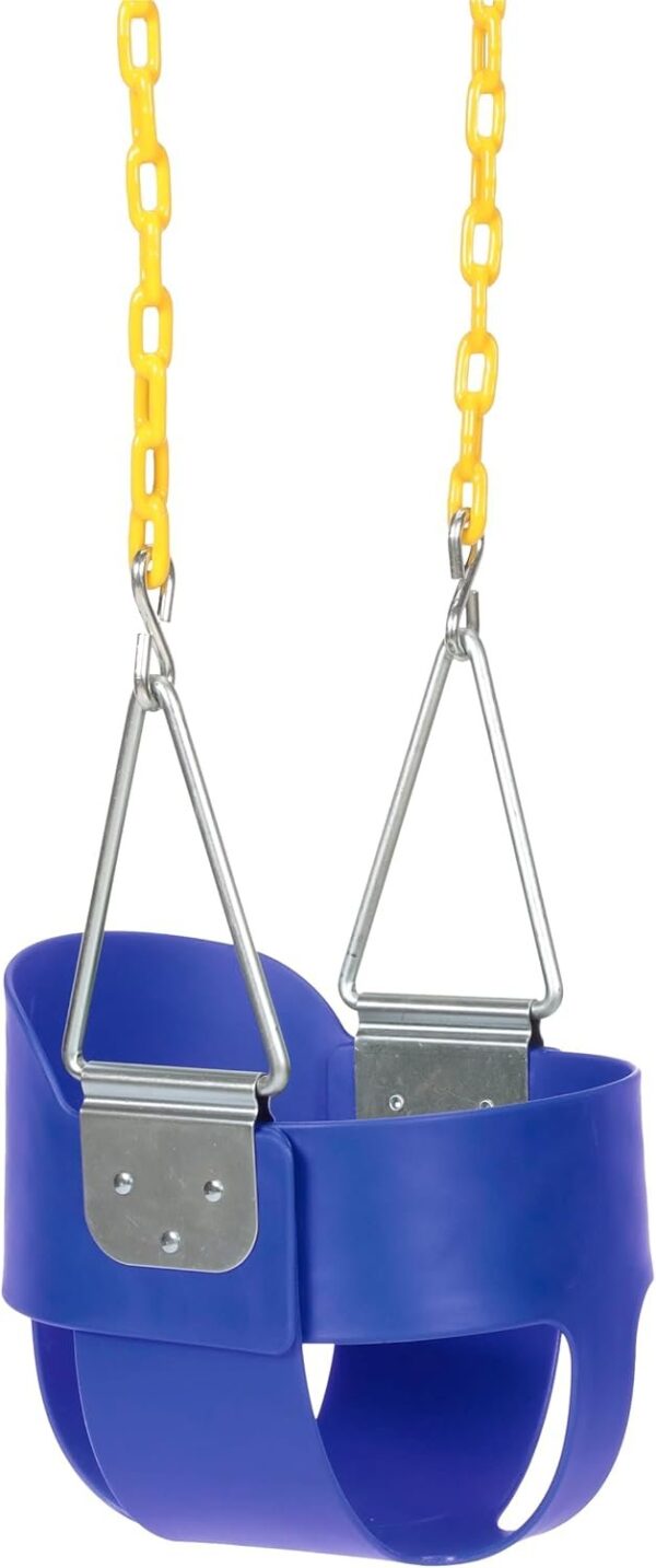 Eastern Jungle Gym Heavy-Duty High Back Full Bucket Toddler Swing Seat | Coated Swing Chains Fully Assembled | Green Swing Set Accessory