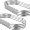 2Pcs Galvanized Raised Garden Bed Kit, 10×4×1ft Galvanized Planter Raised Garden Boxes Outdoor, Oval Large Metal Raised Garden Beds for Vegetables............