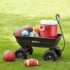 Heavy Duty Poly Utility Dump Wagon Garden Cart w/Pneumatic Tires, 6 Cu Ft – 1200 lb Capacity Outdoor Wheelbarrow for Yard, Landscaping & Gardening, Lawn Tractor or ATV Towable-Gorilla Carts
