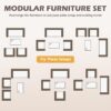 Patio Furniture Set 4 Pieces Outdoor Rattan Chair Wicker Sofa Garden Conversation Bistro Sets for Yard (Brown)