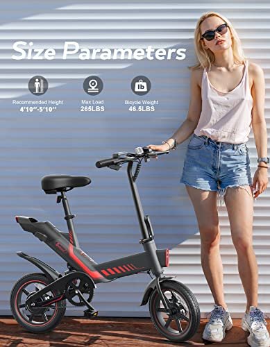 14′′ Folding Electric Bike for Adults & Teens with Built-in Li-ion Battery