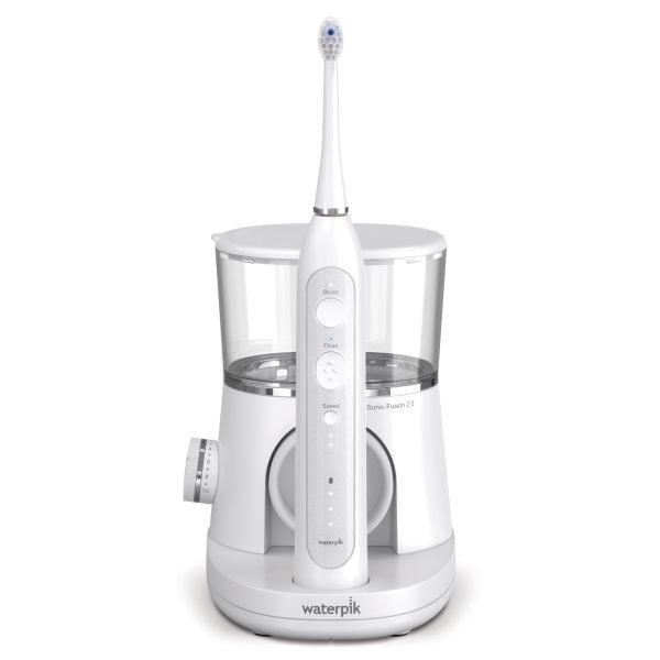 b38180e1caaf44e1a1b818c0c490208a Waterpik Sonic-Fusion 2.0 Flossing Toothbrush, Electric Toothbrush Water Flosser Combo, White