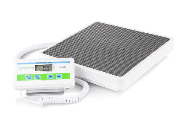 b3921f9ead5d4a64b8aaa7eea3c110b4 Medical Grade Floor Scale – Portable – Easy to Read Digital Display – Heavy Duty – Home, Hospital & Physician Use – Pound & Kilogram Settings – 12′′ x 12.5′′ Platform – 550 lb Limit by Patient Aid