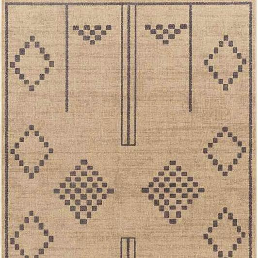 Brown Rectangular Washable Rug