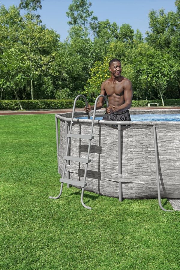 Bestway Oval Above Ground Pool Set (10′ x 6’7′′ x 33′′)| Includes Filter Pump & ChemConnect Dispenser