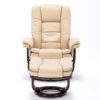 Multi-Position Recliner and Curved Ottoman with Swivel Base