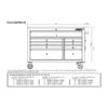 Heavy-Duty 52 in. 9-Drawer Mobile Workbench with Adjustable-Height Solid Wood Top in Matte Blue