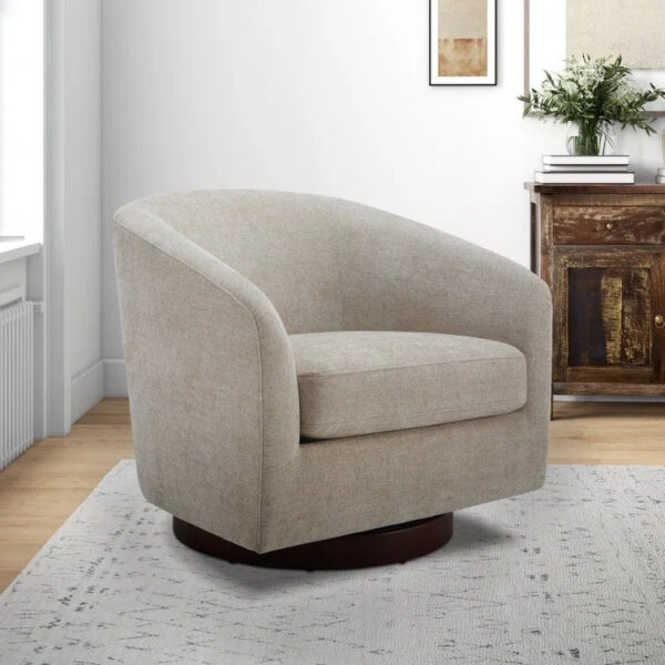 b43431b4706c4235a064dc96cab4f50d Upholstered Swivel Barrel Chair