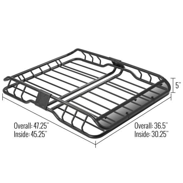 Apex ER-08208S 150 lbs. Steel Roof Cargo Basket with Wind Fairing