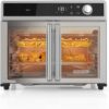 Crisp ‘N Bake Air Fryer Toaster Oven Combo, 12 in 1 Countertop Convection Oven Cooks Food Fast, Fits a Whole Pizza or 6 Toast Slices, French Doors with Stainless Steel Finish