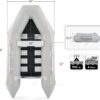 CO-Z 10ft Inflatable Dinghy Boat, 4 Person 990lb Transom Sport Tender Boat with Pump Aluminum Oars Floor, Heavy Duty Inflatable Raft Kayak for Adults