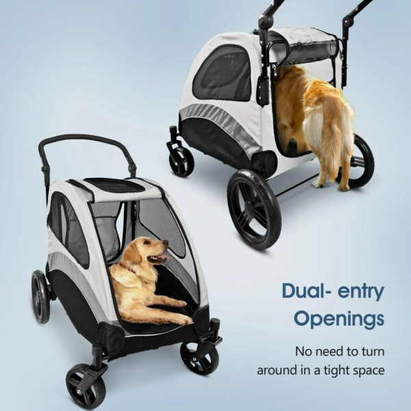 b4bfe3dbf5884df8abc3cf44d7b4875b Foldable Pet Stroller for Large or 2 Dogs Cats Jogger Wagon with 4 Wheels