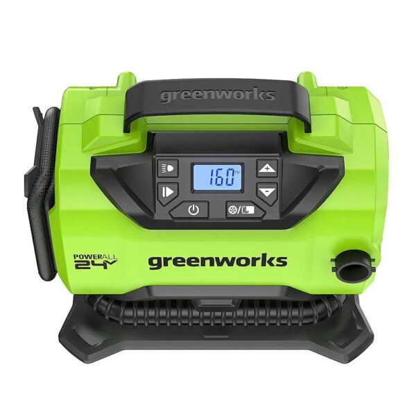 b4e82f56a08a4687a243a37277b0b6cc 24 Volt Battery Powered 160-PSI Inflator with 2.0 Ah USB-C Battery & Charger – Green