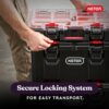 Keter Stack-n-Roll Modular Tools Organizer for Garage Storage and DIY, 3 Piece Resin Rolling Tool Box System for Small Parts