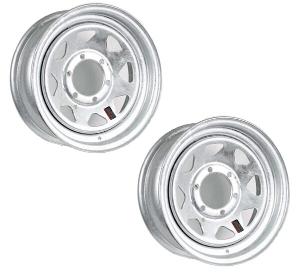 b583707efccd42a79e9cb7f0db8715bf 2-Pack eCustomrim Trailer Rims Wheels 15 in. 15X6 6 Lug Galvanized Spoke