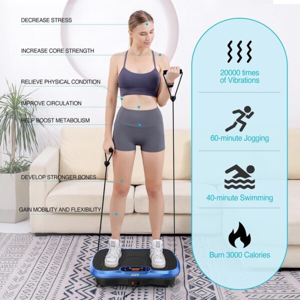 b5a6a93553c84f31990f9d92894ee100 Vibration Plate Fitness Platform Exercise Machine Vibrating Lymphatic Drainage Shaking Full Body Shaker Workout Vibrate Stand Shake Board Sport Gym for Weight Loss Fat Burner for Women Men