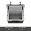 32 QT Ultra-Light Hard-Sided Ice Chest Cooler, Dark Grey And Cool Grey, Fits 48 Cans