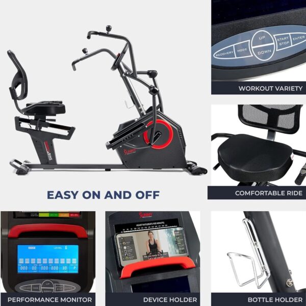 b6292e5b15834b4c8375e2086bdfb44f Health & Fitness Smart Recumbent Elliptical Bike with Bluetooth, 16 Resistance Levels, and App – SF-RBE4886SMART