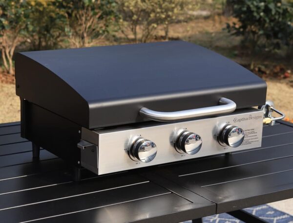 Burner Gas grill with side burner and enameled cast iron grille 42,000BTU outdoor cooking stainless steel propane grill Garden grill