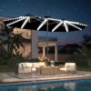 15ft Patio Umbrella with Solar Lights, Large Double Umbrella Outdoor, Rectangle 180”x106” Umbrellas with 156 PCS LED Lights and Crank Handle for Backyard Deck Pool Shade in Black(1.9′′ Pole)