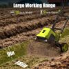 Electric Tiller, YERYORK 15-Amp 18-Inch Width 9-Inch Depth Corded Tiller Cultivator 24 Durable Steel Tines Gardening Tiller with Adjustable Wheels Foldable Handle for Easy Soil Cultivation