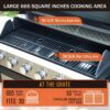 Burner Gas grill with side burner and enameled cast iron grille 42,000BTU outdoor cooking stainless steel propane grill Garden grill