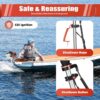 2.3HP 2 Stroke Outboard Motor, 52cc Marine Boat Motor with Air Cooling System, Manual Pull Start for Fishing Boats Water Motor Tools, CDI Ignition System, 3-Blade Propeller, Anti-Vortex Baffle