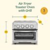 Air Fryer + Convection Toaster Oven, 8-1 Oven with Bake, Grill, Broil & Warm Options, Stainless Steel, TOA-70