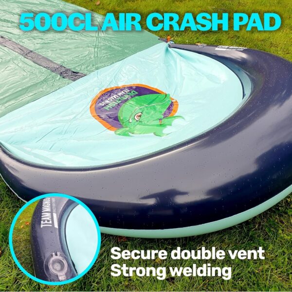 b7f0d924faf64b72aad86d8dbb0c0079 TEAM MAGNUS 31ft Slip n Slide with 500CL Inflatable Crash pad. Slip and Slide for Kids Ages 8-12 in Heavier, 0.22mm PVC with Adjustable sprinklers (372′′ L x 63′′ W x 10′′ H)