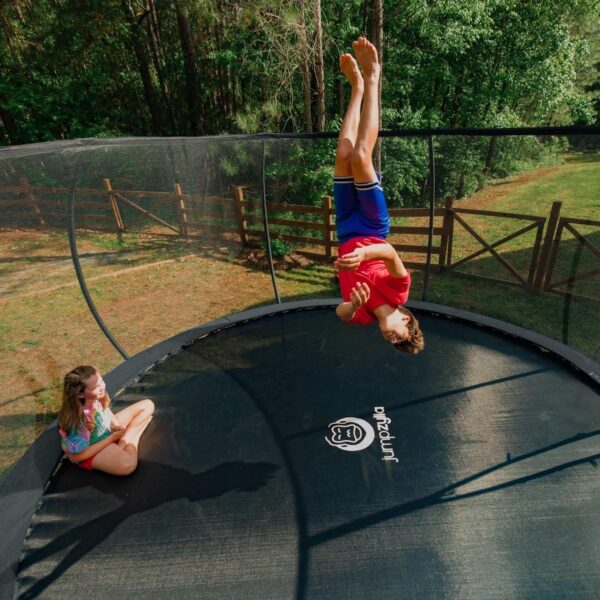 JUMPZYLLA Trampoline 8FT 10FT 12FT 14FT 15FT 16FT Trampoline with Enclosure – Recreational Trampolines with Ladder and AntiRust Coating, ASTM Approval Outdoor Trampoline for Kids