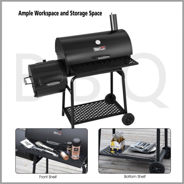 b868d30bad994cfc8031e45905b38d88 CC1830FG, Charcoal Grill with Offset Smoker with High Heat-Resistant BBQ Gloves